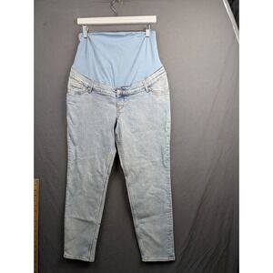 HM Mama Maternity Slim High Rib Ankle Jeans Light Blue‎ Medium 4403